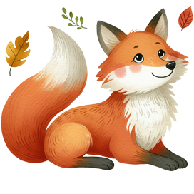 Autumn clipart fox animal illustration