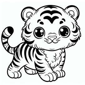 baby tiger coloring page
