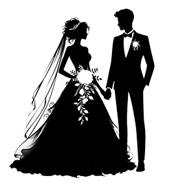 bridal couple silhouette