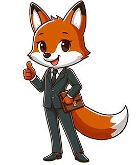 business man fox cartoon clipart