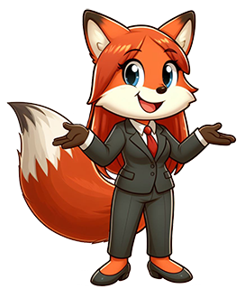 business woman fox cartoon clipart