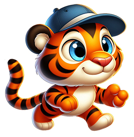 cartoon tiger with a cap