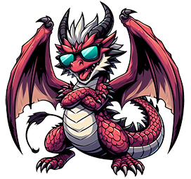 cool cartoon dragon with sunglasses