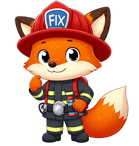 cute firefighter fox cartoon clipart