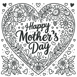Happy Mother's day coloring for adults