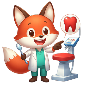 dentist fox cartoon clipart
