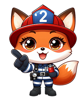 female fox firefighter cartoon clipart