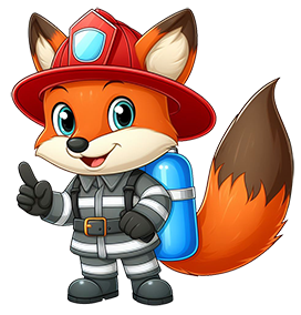firefighter cartoon fox clipart