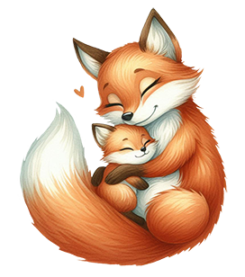 fox and cub clip art