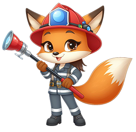 fox cartoon clipart firefighter female