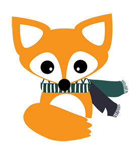 fox cartoon in winter