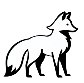 fox clipart black white