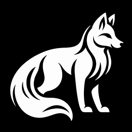 fox drawing white on black