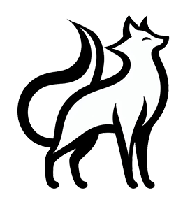 fox silhouette black white