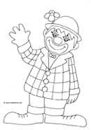 birthday coloring pages clown waving