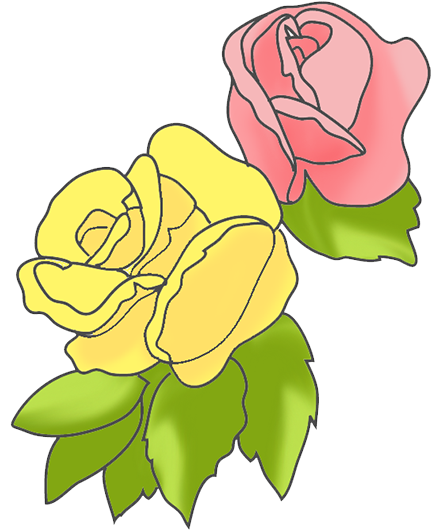 yellow and pink flower clip art