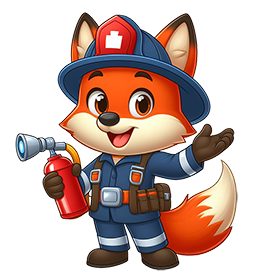 funny firefighter fox cartoon