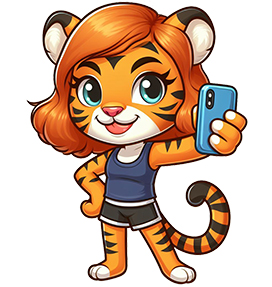 girl tiger clipart cartoon