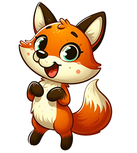 happy fox transparent background PNG
