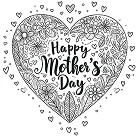 Happy Mother's day free coloring page