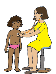 child at the doctor stethoscope