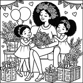 coloring page Mother's day 