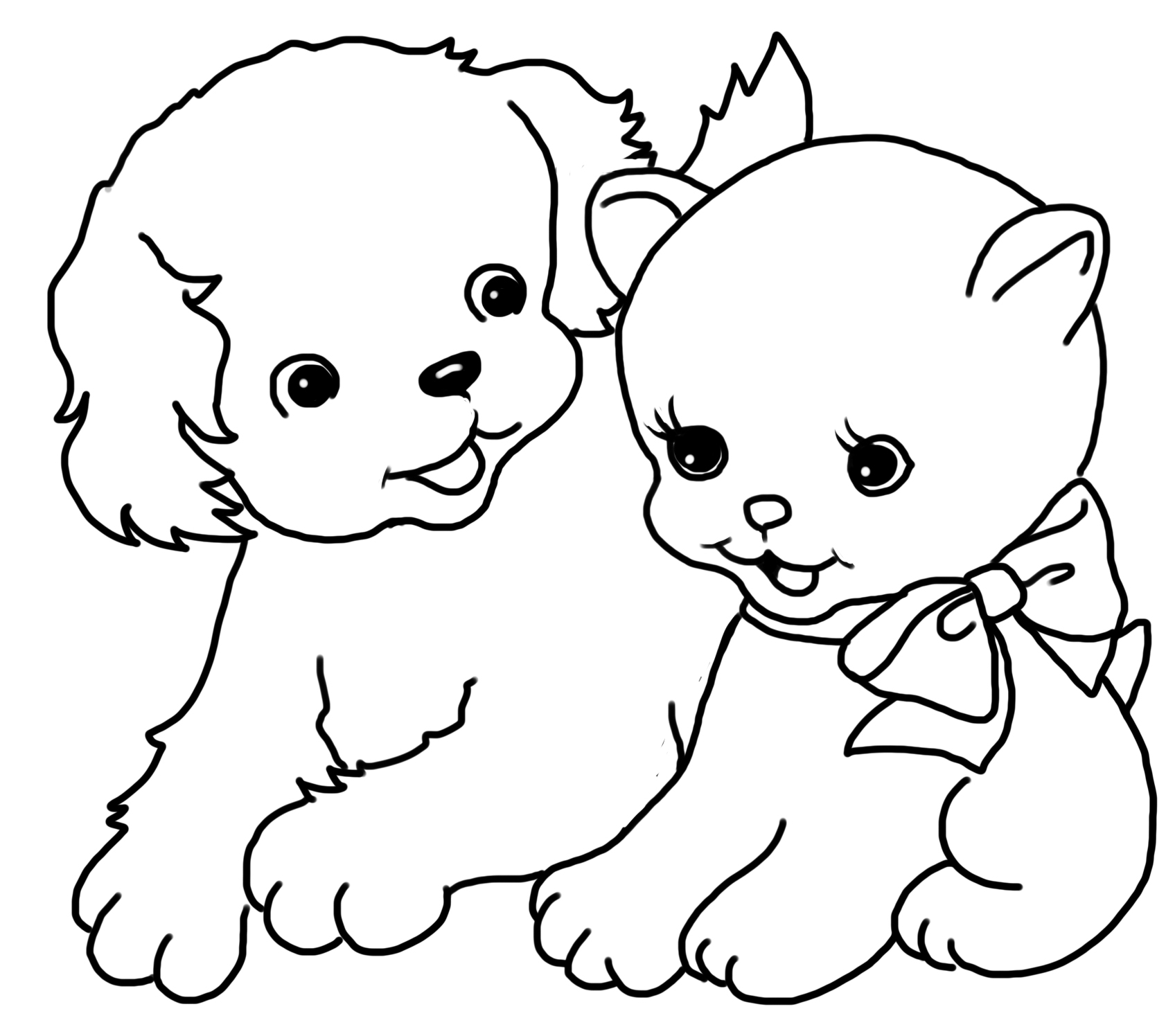 Printable Dog And Cat Coloring Pages