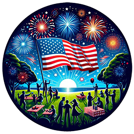 round 4th of July clipart