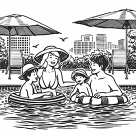 summer family coloring page