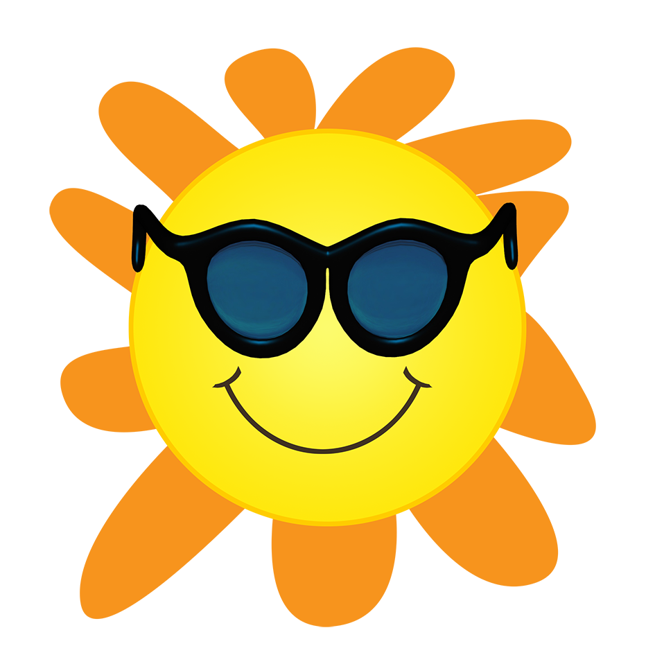 sun with sunglasses clipart transparent