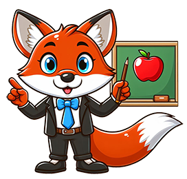 teacher fox cartoon clipart