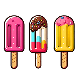 three popsicles clipart