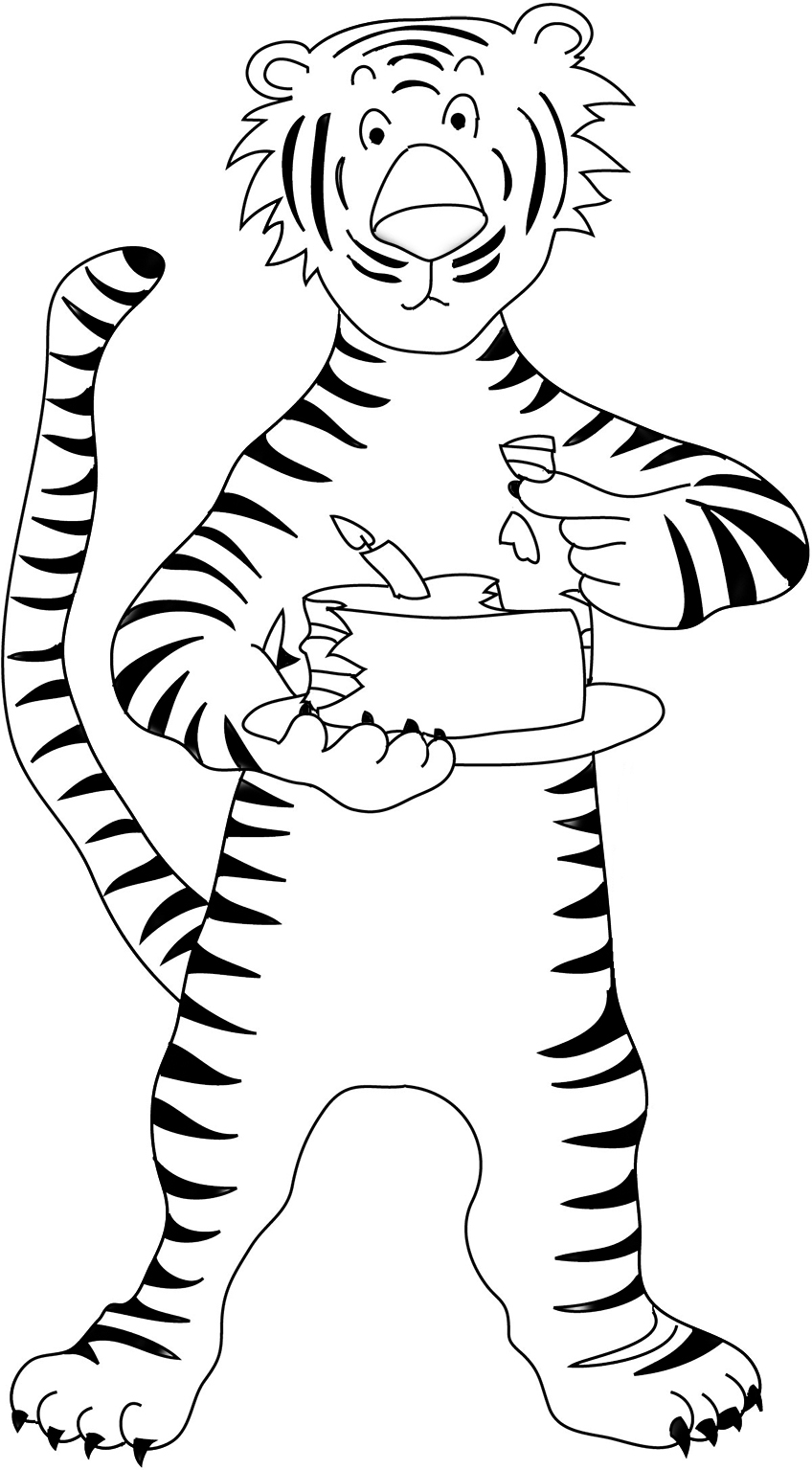 cute cartoon tigers coloring pages