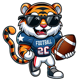 tiger football clipart cartoon