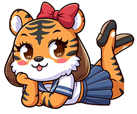clipart of a tiger girl cartoon