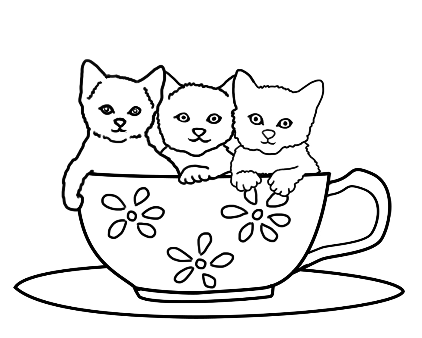 Exploding Kittens Coloring Pages - Kittens clipart coloring page