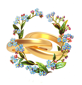 wedding ring clipart with forget me not