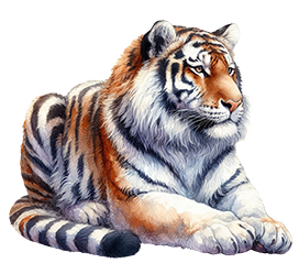 watercolor clipart of a tiger png