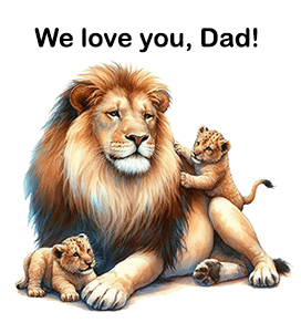 we love you Dad with lions clipart