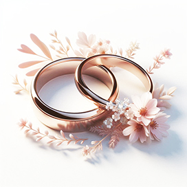 clipart wedding rings flowers soft pink