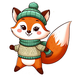 cartoon winter fox