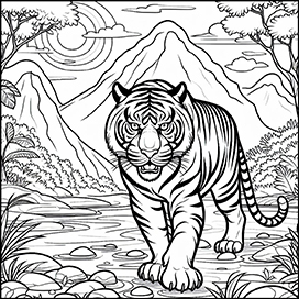 tiger coloring pages for adults
