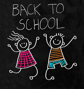 back to school clipart chalk children