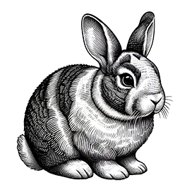 bunny clipart black and white