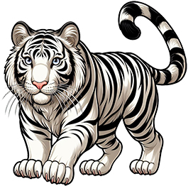clipart of a white tiger