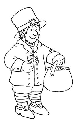 cute leprechaun coloring page