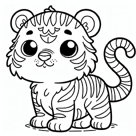 cute baby tiger coloring page