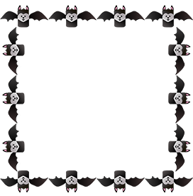 cute-Halloween bat frame border