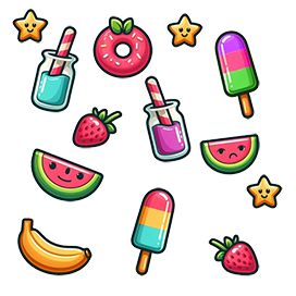 different summer clipart