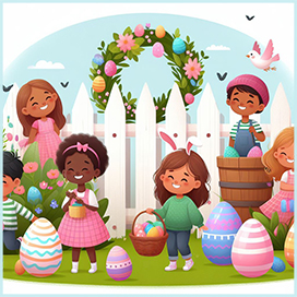 Easter egg hunt clipart